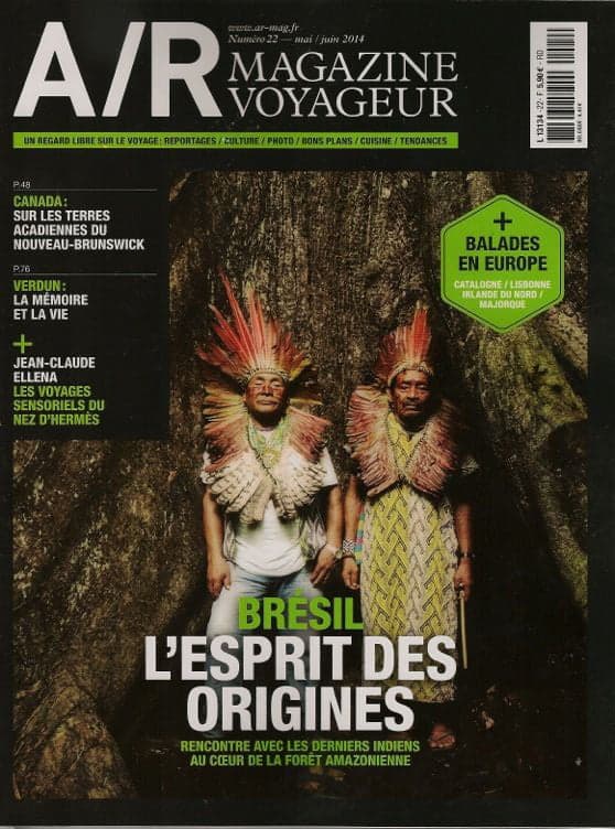 O Espírito das Origens Nas bancas da Europa essa semana a revista francesa que dá amplo destaque para o Acre. Capa com Hunikui e mais 14 páginas que incluem o voo de balão da Eme Amazônia, estabelece uma reunião da pré-história dos geoglifos visualizados no balão com a espiritualidade autêntica dos povos indígenas do Acre. A matéria é assinada por Anouk Garcia.