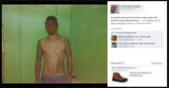 Detento em Rio Branco posta foto e filosofa na web: ‘grades não prendem pensamento’ 2 Preso está em regime fechado, afirma direção do local