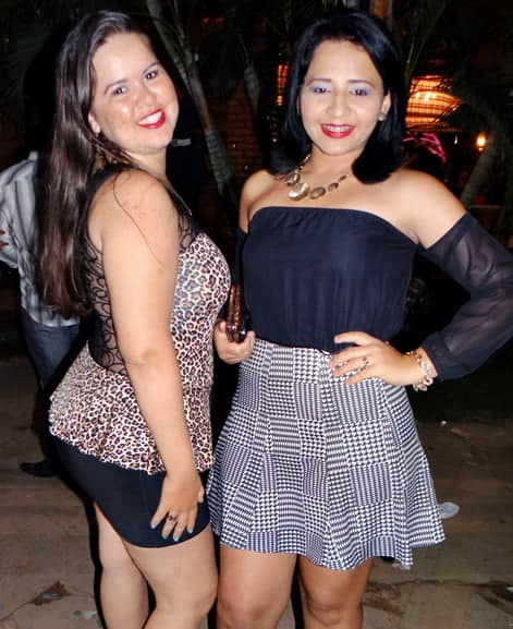 Janaína Vicente e Jamilena Araújo no festão do Galpão Modelo.