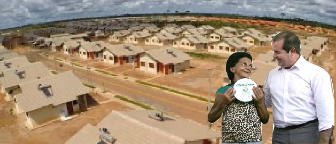 Mais de 500 casas foram entregues no Programa Cidade do Povo 2 Maior conjunto habitacional da Região Norte continua sendo ocupado pela população que mais precisa, como a mulher ao lado, com o governador Tião Viana