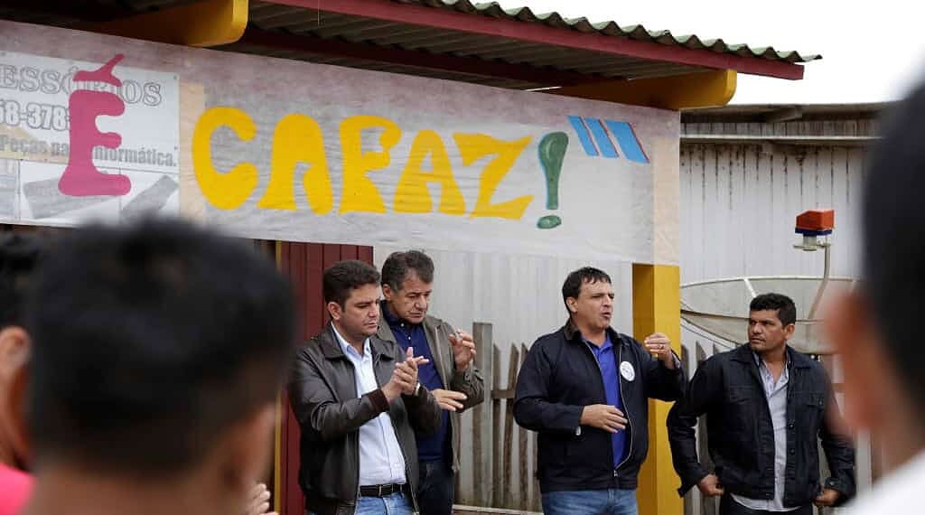 Marcio Bittar esteve nos dois municípios acompanhado do candidato a senador, Gladson Cameli (PP)