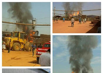 Incêndio destrói parte de serralheria no Parque Industrial