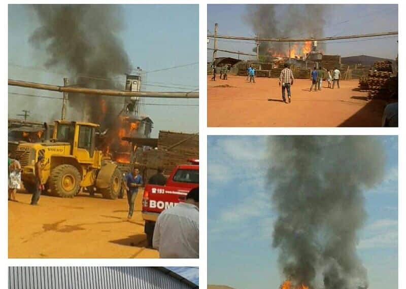 Incêndio destrói parte de serralheria no Parque Industrial