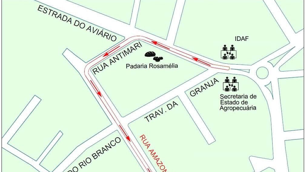 Mapa mostra como ficaram os sentidos das travessas