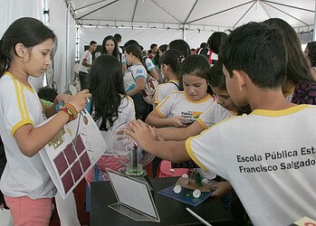 Crianças tocam bola de plasma: curiosidade e ciência