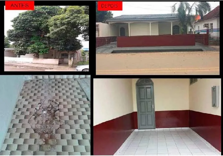 Imagens do antes e do depois das obras no município