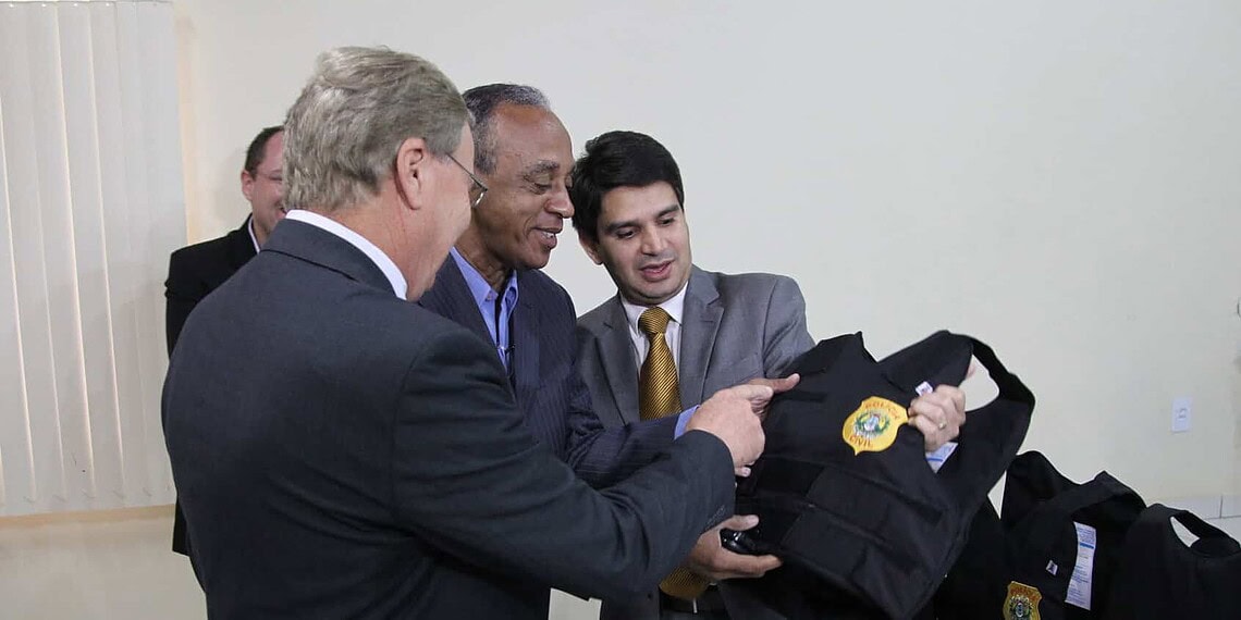 Secretário Emylson Farias com Dirceu Augusto (Iapen) e Graebner (Segurança)