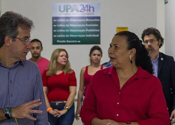 Chioro e Suely visitaram obras da UPA da Baixada do Sol