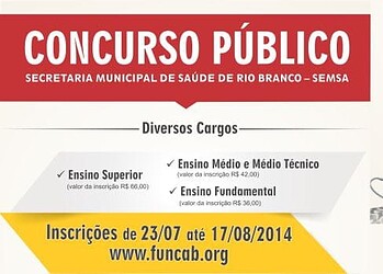 Publicada a lista dos locais de realização das provas do concurso da SEMSA