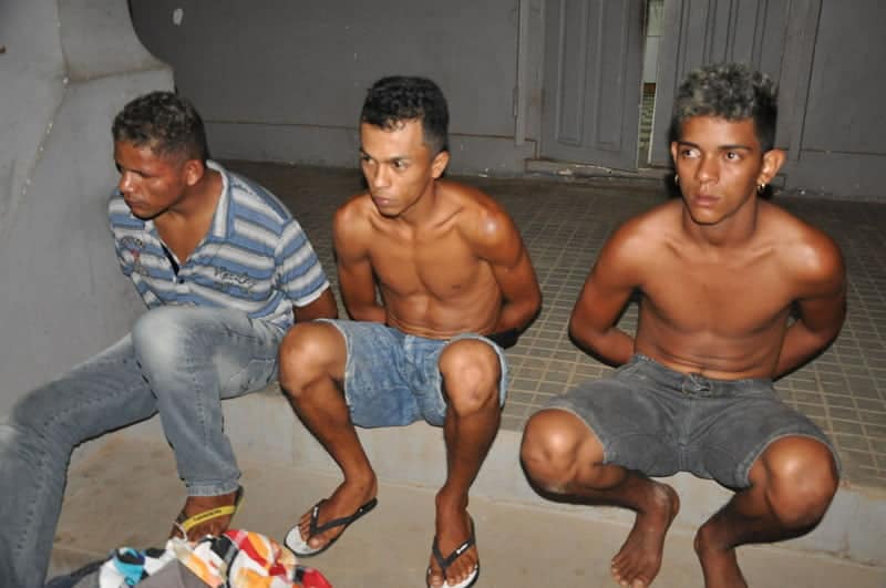 Vagner, Frank e Erley foram conduzidos à delegacia