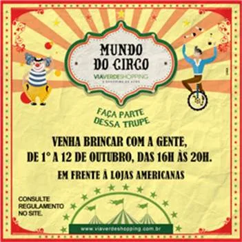 Via Verde Shopping traz o mundo do circo para comemorar o Dia das Crianças