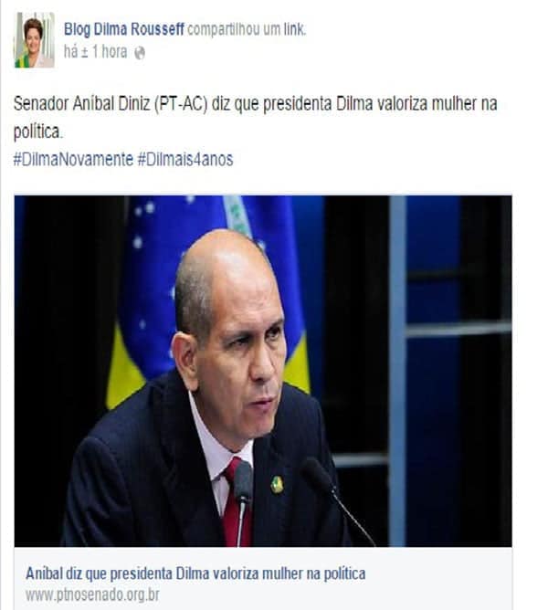 Presidente se referiu ao senador em postagem no Facebook