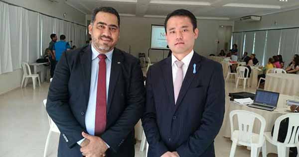 Alex Barros, planejador financeiro, e Dr. Glaucio Oshiro, promotor de Justiça do Ministério Público, no encontro de gestão tático operacional do MP/AC. 