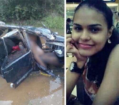 Carro capotou na BR-364; a jovem Luana morreu em assalto  