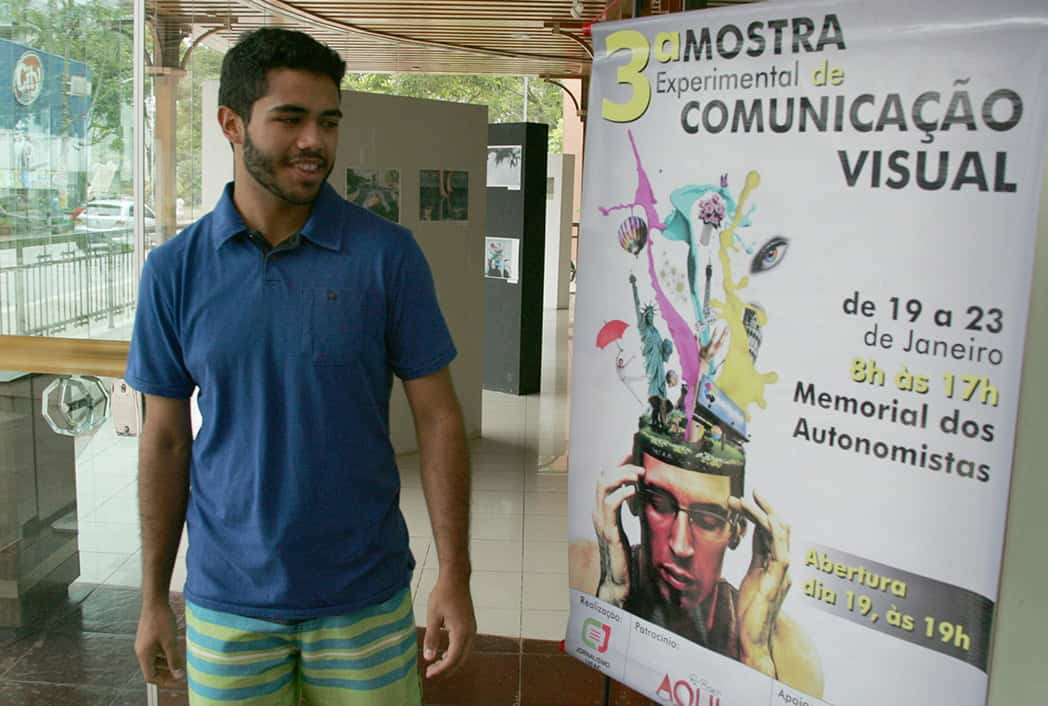 Estudante Daniel Alvez Scarcello afirma que a Mostra  Experimental de Comunicação valoriza o trabalho acadêmico