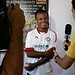 Gessé se despede do Acre, encara 17h de viagem e chega em SP como estrela 7 Gessé durante entrevista na apresentação do Santacruzense