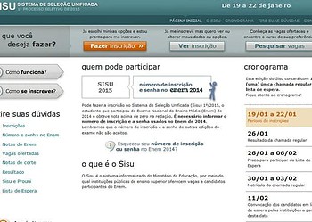 Estão abertas as inscrições para as 205 mil vagas do Sisu 2015