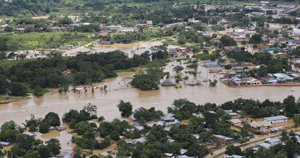 Brasiléia já vive a pior enchente da sua história, com marcas que superaram 2012. (Foto: Secom Acre)