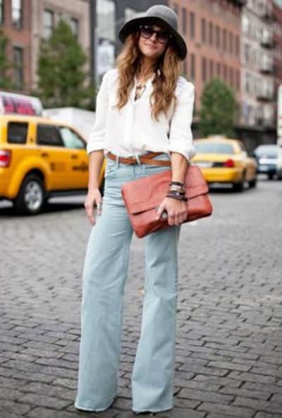 INVISTA NAS CALÇAS FLARE! 6 As calças flare lembram o slogan “Paz e Amor”, por isso invista nos estilos Boho e Hippie Chic