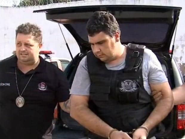 Suspeito foi preso no Acre e veio para a delegacia de Itupeva (Foto Reprodução TV TEM)