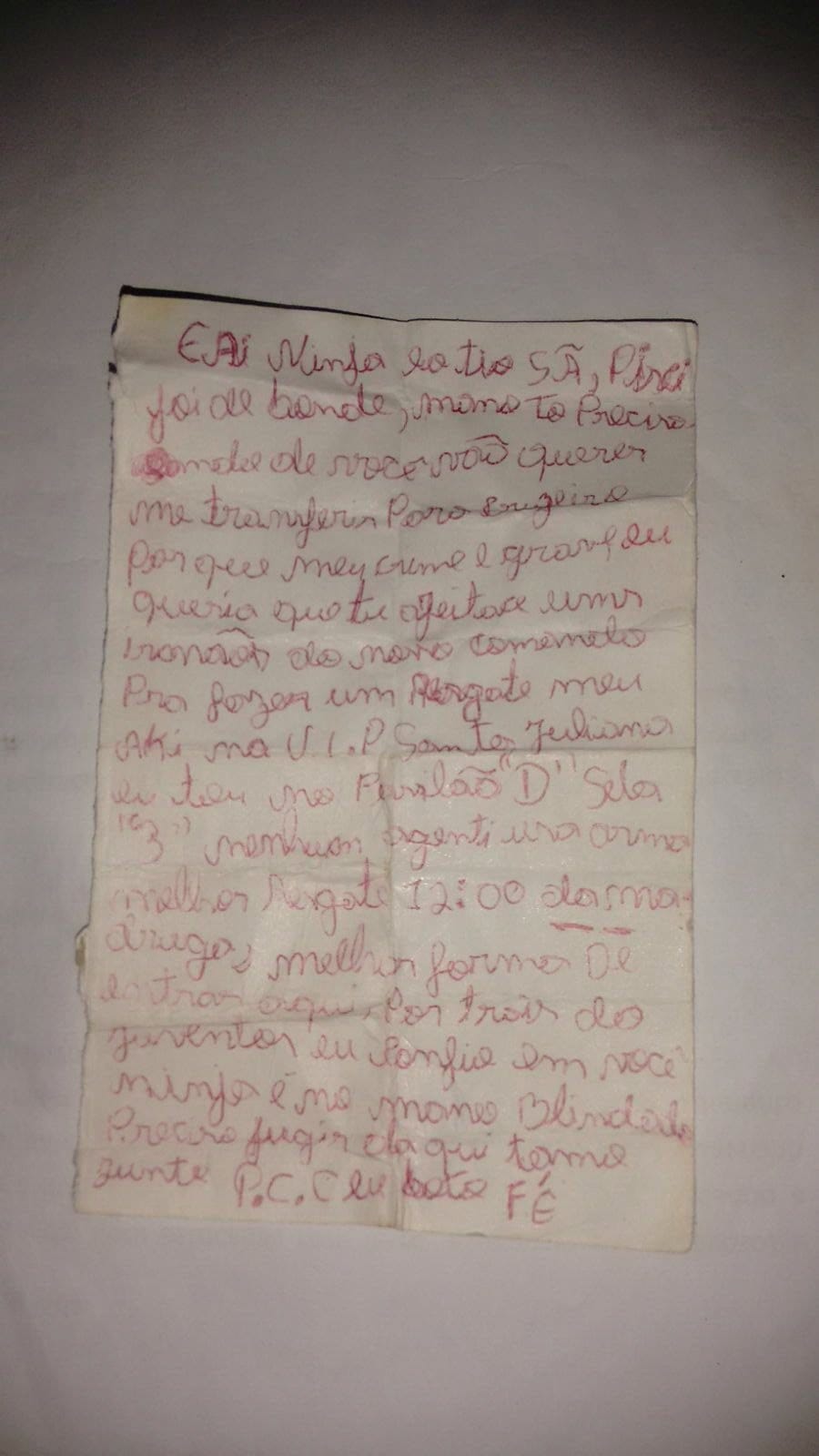 Carta ao PCC com pedido de regate é interceptada pela polícia 3 1 - Carta ao PCC com pedido de regate é interceptada pela polícia (3)