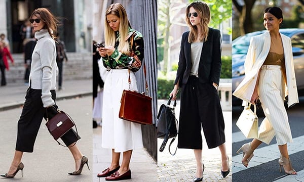 Já para um look mais despojado, escolha uma pantacourt jeans. Se você tiver uma pantalona no armário, pode cortar em casa mesmo e nem precisa fazer a bainha, pode deixar desfiadinha mesmo.