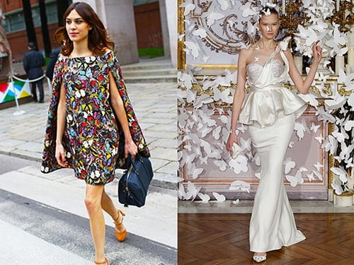 Street style: Capa com estampa de borboletas; e Alexis Mabille, alta-costura verão 2014. 