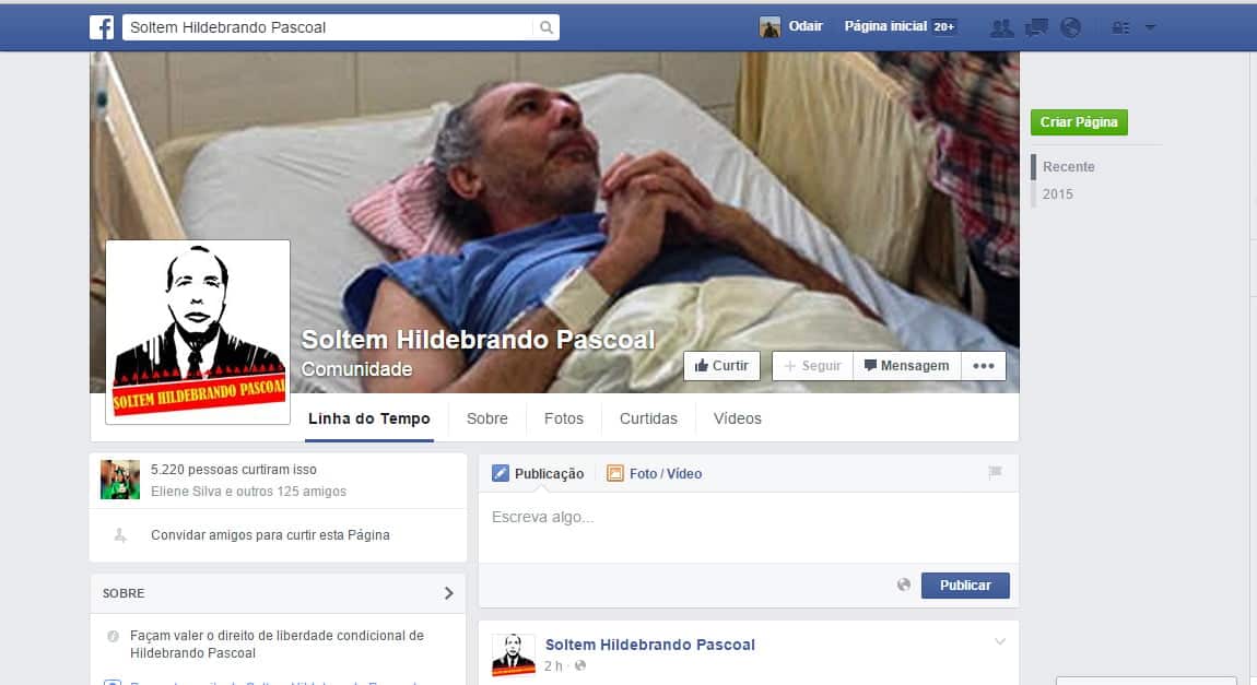 Página no Facebook contabiliza mais de 5,2 mil seguidores. (Foto: Reprodução do Facebook)