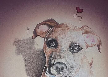 Trabalhos como o dessa imagem estão em exposição. (Foto:Reprodução)