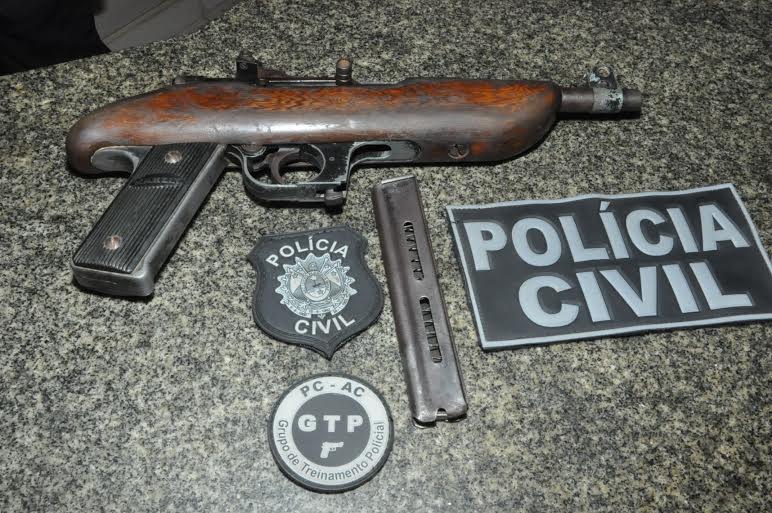 Ação conjunta PM e PC resulta em apreensão de submetralhadora na periferia de Rio Branco 1