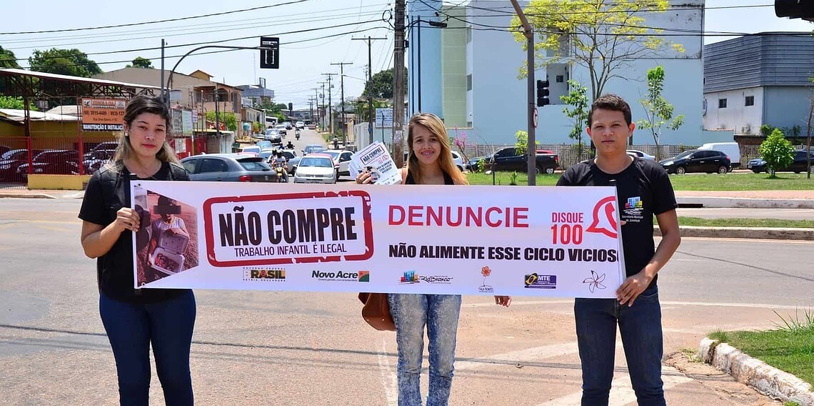 Campanha visa combater a exploração de trabalho infantil na Capital