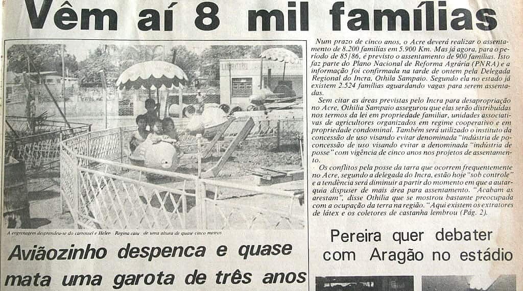 Trinta anos contando a história do Acre 1 Na primeira edição, em outubro de 1985, o jornal ainda se chamava A GAZETA do Acre. (Foto: Arquivo Jornal A GAZETA)