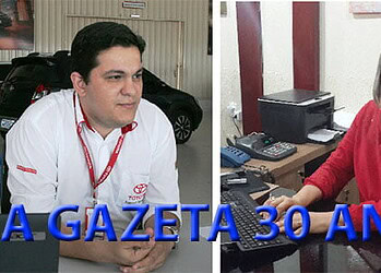 Xapuri Motors anuncia no jornal há mais de 6 anos (E). Merciudes Buchmeier é gerente da Imobiliária Casa (D).