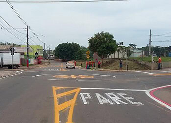 Rbtrans implanta mini rotatória no Xavier Maia e amplia ciclovia