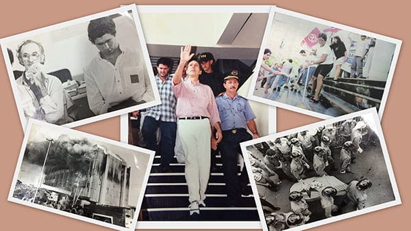 A GAZETA 30 ANOS: Por trás das lentes em 30 anos de A GAZETA 2 Manifestações, julgamento de Darly e Darcy Alves, prisão de Hildebrando, funeral de Edmundo Pinto e o incêndio da Aleac capturadas em imagens. (Fotos: Arquivo A GAZETA)