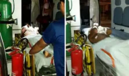 Homem teria pegado terçado e investido contra os policiais