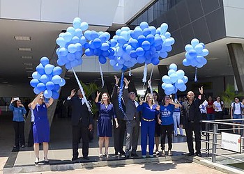 Prédios do TJ/AC já vestem a cor azul desde o início do mês. (Foto: Agencia TJ AC)