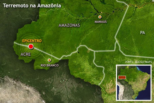Mais um tremor de terra é registrado no Acre