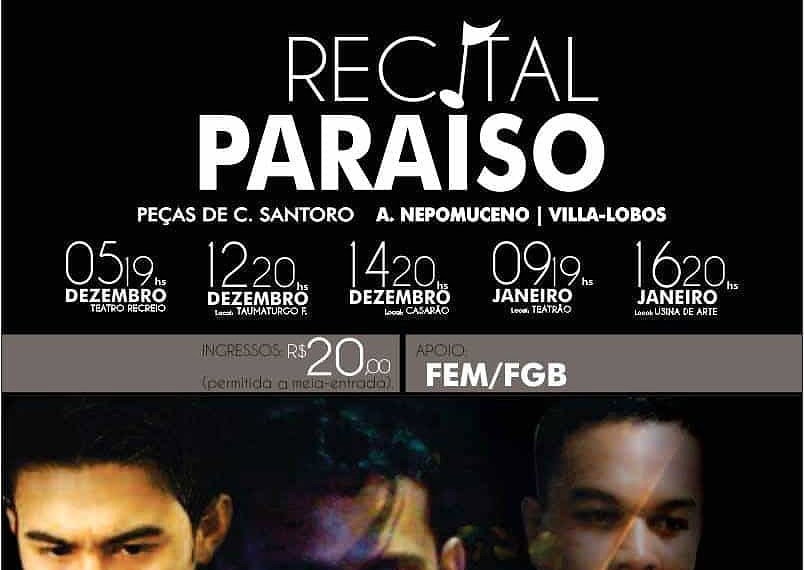 Trio Acreano se apresenta neste sábado com o ‘Recital Paraíso’ 1 Trio Acreano se apresenta neste sábado com o ‘Recital Paraíso’